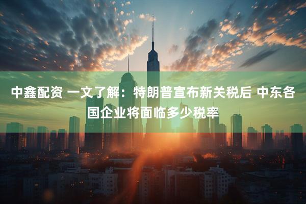中鑫配资 一文了解：特朗普宣布新关税后 中东各国企业将面临多少税率